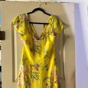 Guess Floral Yellow Dress Kentucky Derby